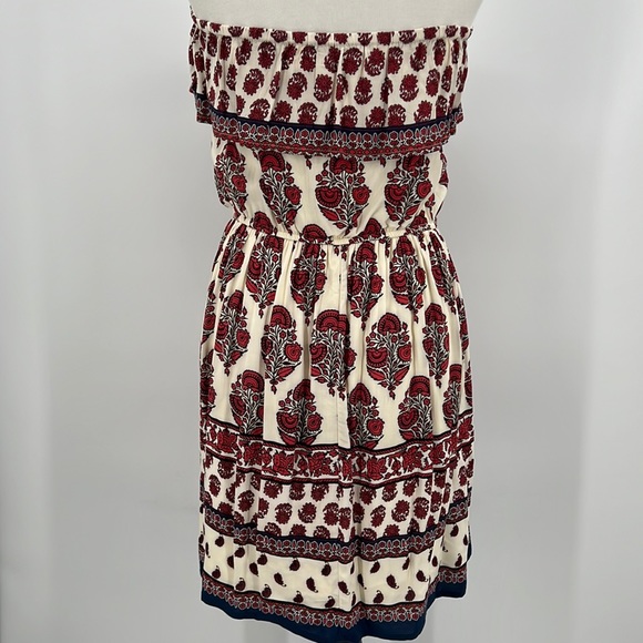 Mossimo Ruffled Strapless Paisley Print Dress, XL - Picture 3 of 10